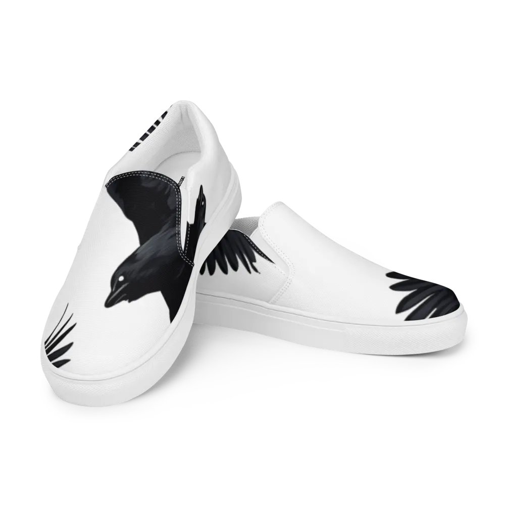 Men's Slip-On Canvas Shoes with Unique Crow Design 🖤 product image (11)