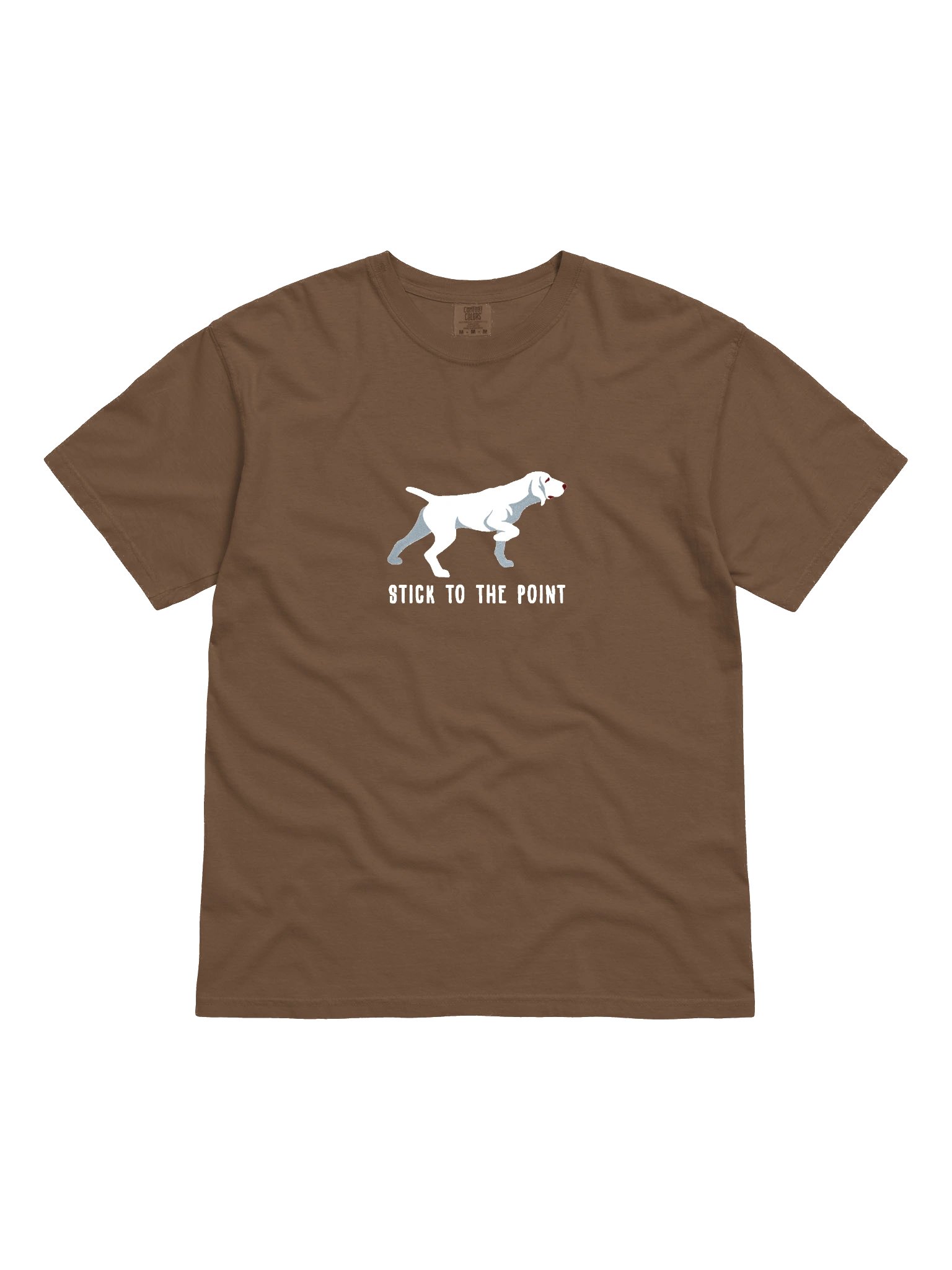 Stick to the Point T-Shirt(Embroidered) of a Bracco Italiano(White) product image (4)