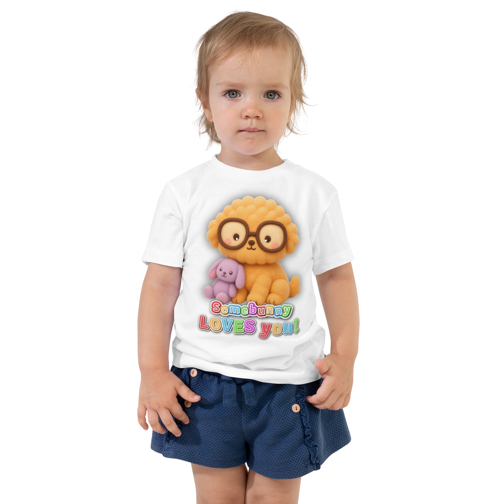 Somebunny Loves You Dog Holding Bunny Toddler T-Shirt product image (5)