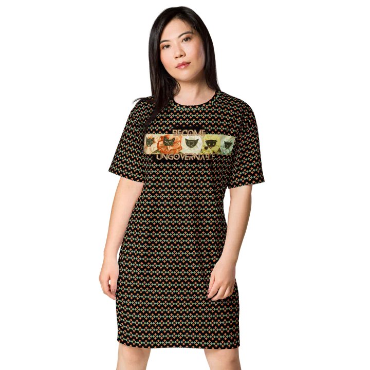 KC, Become Ungovernable (cats), Patterned Tee Dress product image (1)