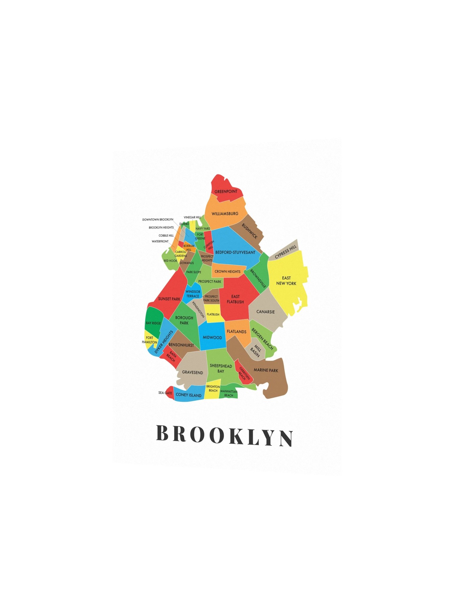 Brooklyn Neighborhood Map (Bright) [all] product image (2)