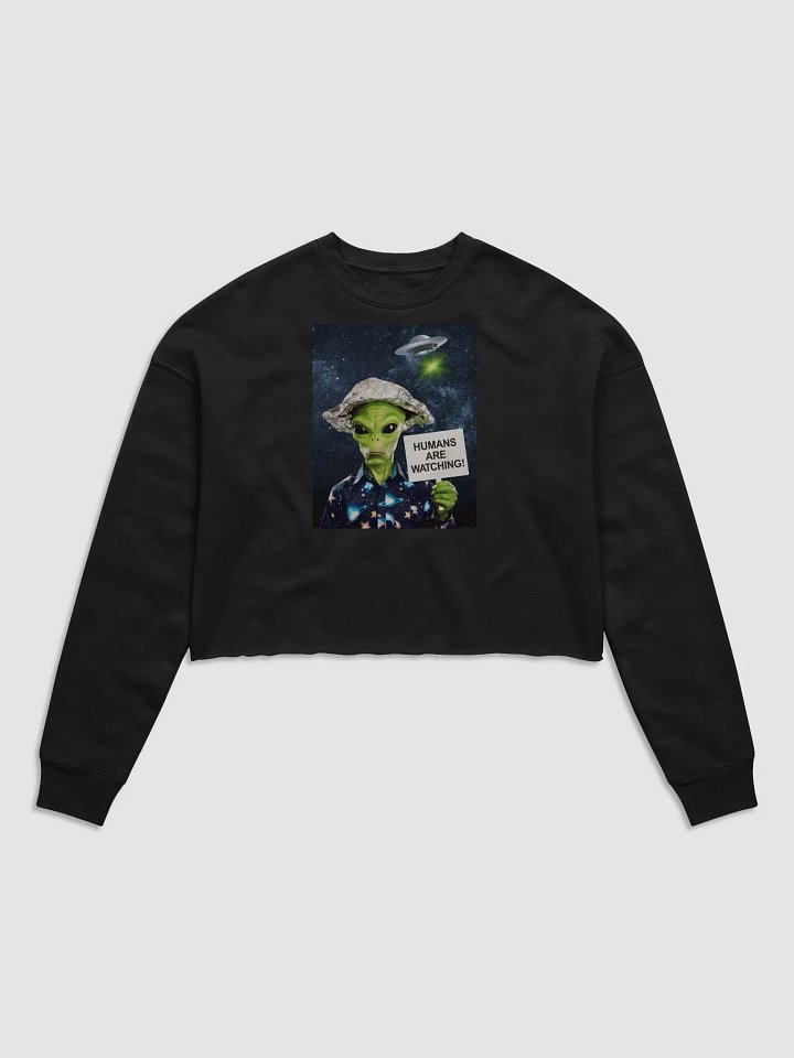 Extraterrestrial Warning Crop Sweatshirt Bella+Canvas (Women's) product image (3)