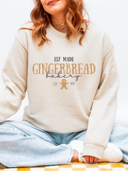 Gingerbread Elf Bakery Magical Christmas Cozy Minimalist Sweatshirt product image (5)