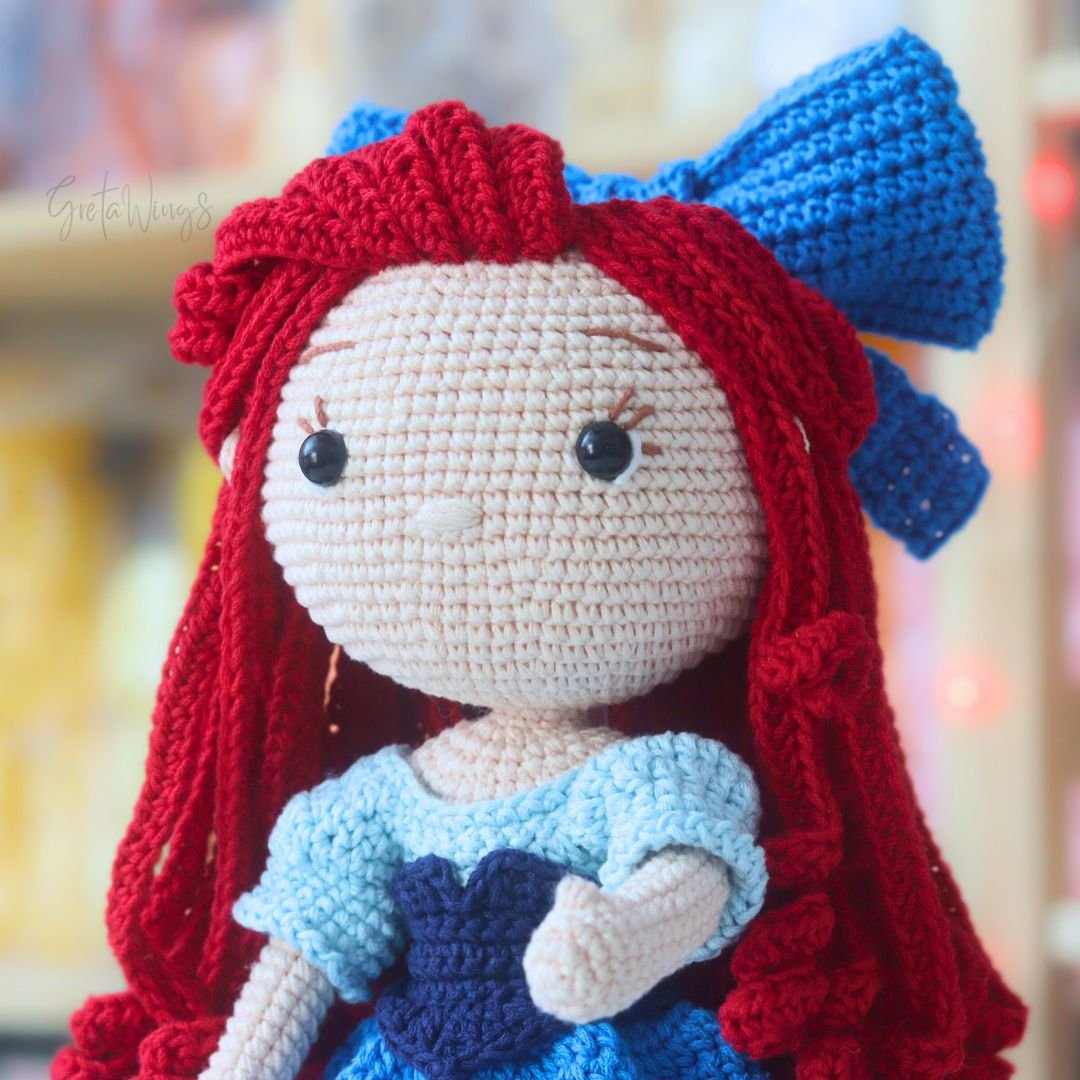 🌊Ariel Amigurumi Pattern – Human Version with Blue Dress (Digital Download) product image (3)