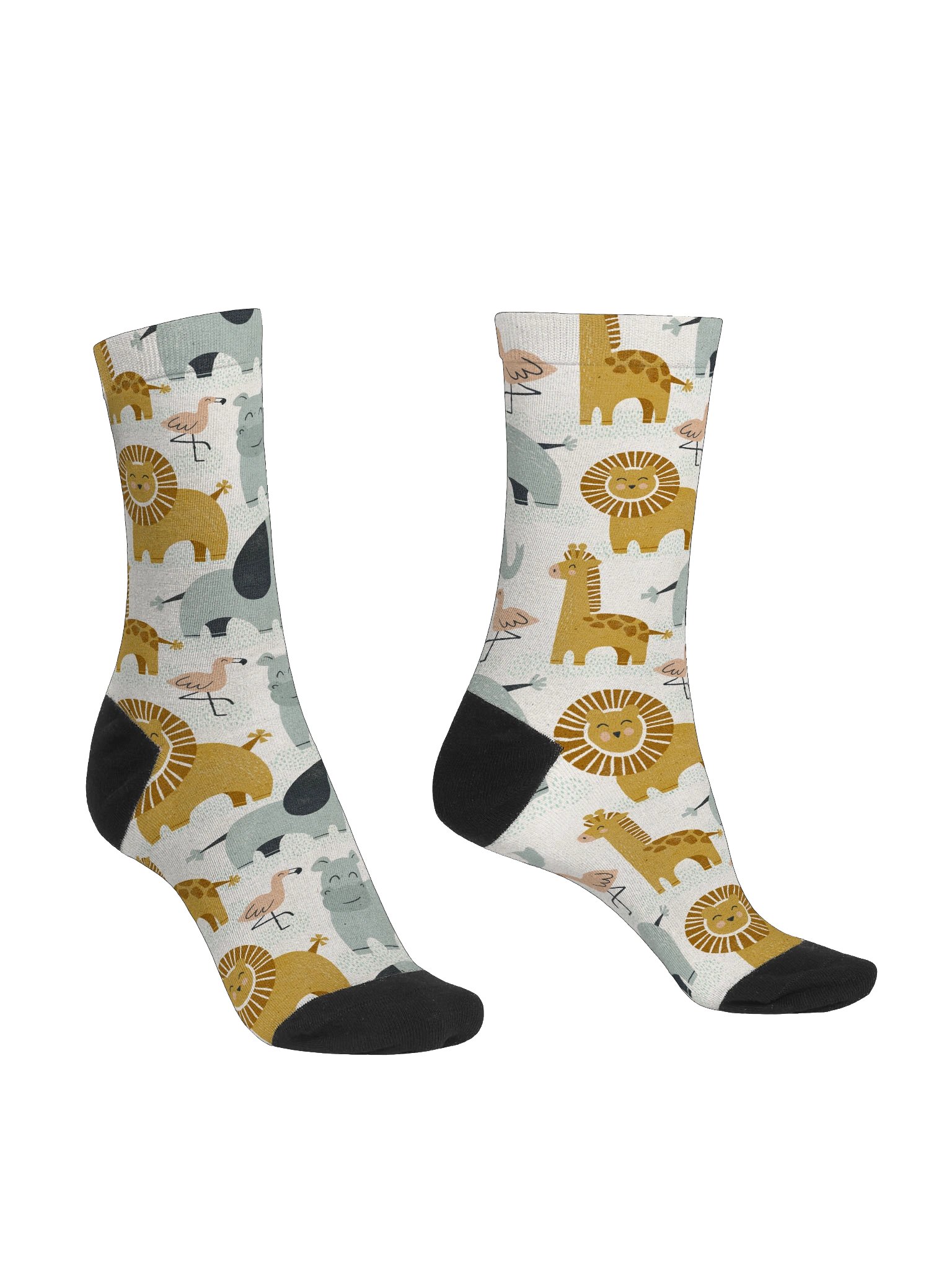 Retro Jungle Animals Premium Sustainable Crew Socks product image (3)