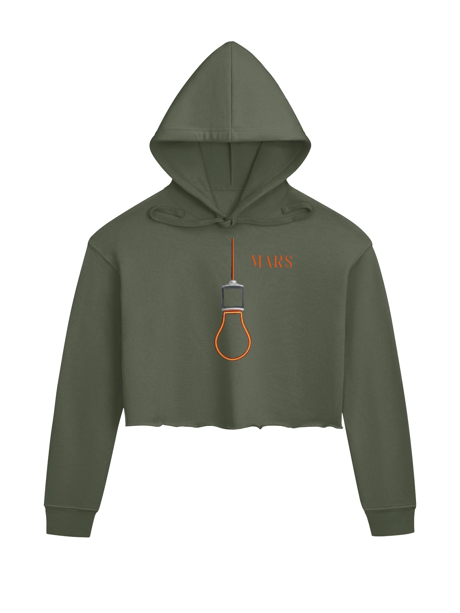 Mars City Orange Lightbulb Ladies Cropped Hoodie product image (1)