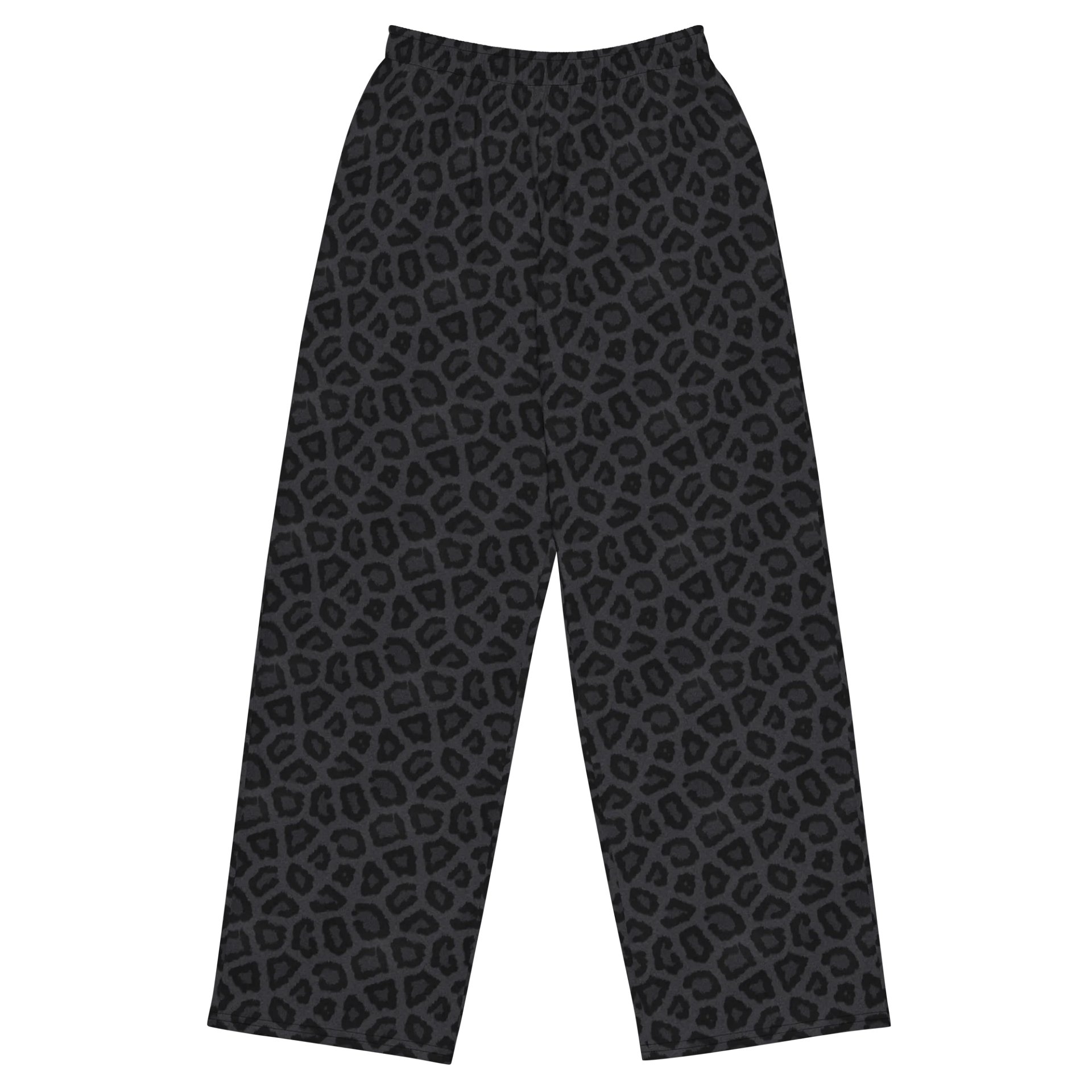 Stylish Black Leopard Print Wide-Leg Pants for Sportswear product image (1)