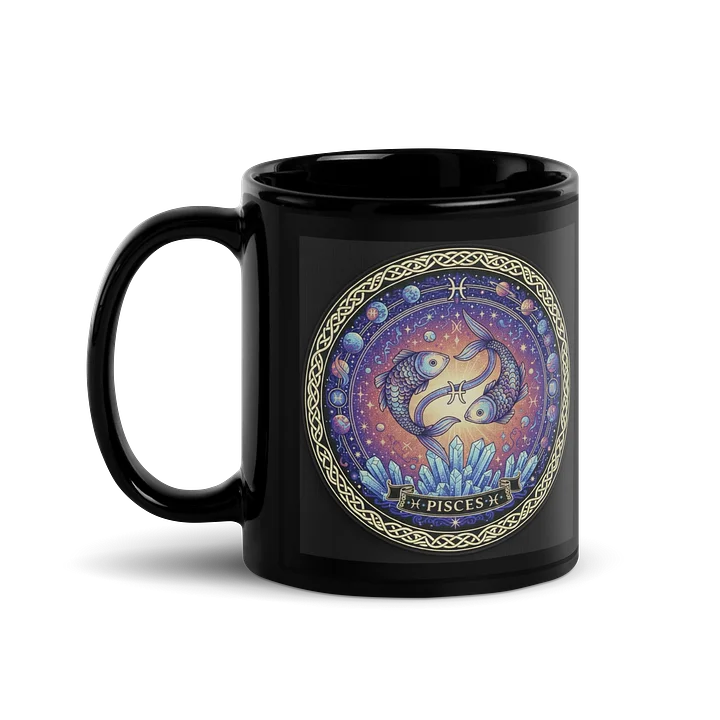Pisces Celestial Fish Black Mug product image (1)