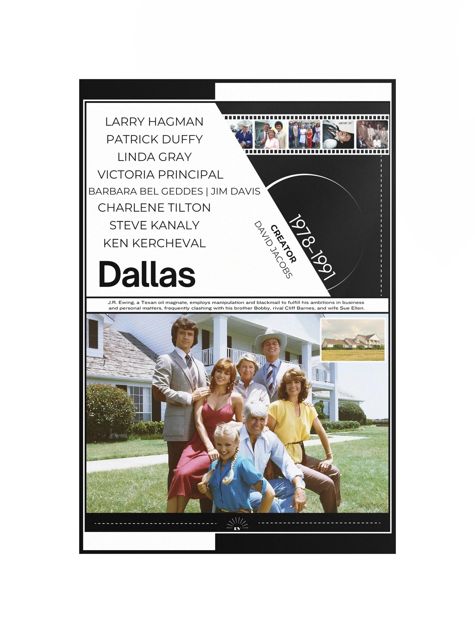 Dallas with Larry Hagman and Patrick Duffy 1978–1991 | Poster | 12x18 Wall Art product image (4)