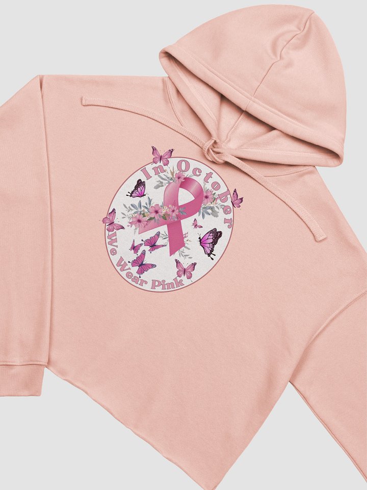 in october we wear pink fleece crop hoodie product image (1)