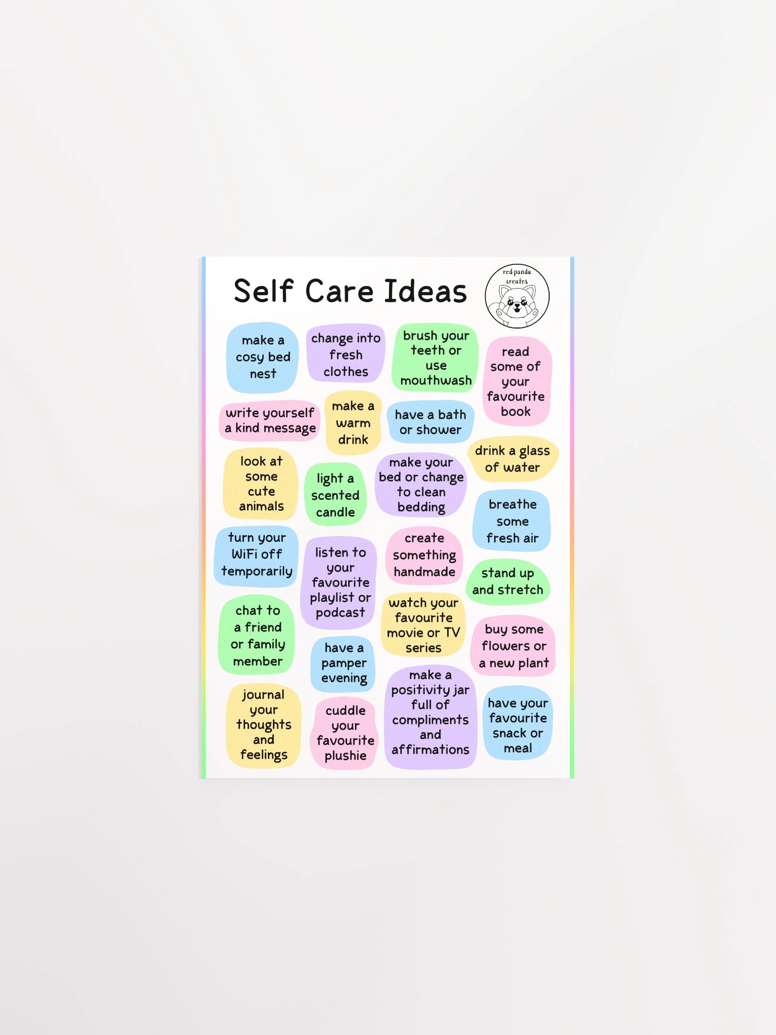 Self-Care Ideas Poster product image (1)