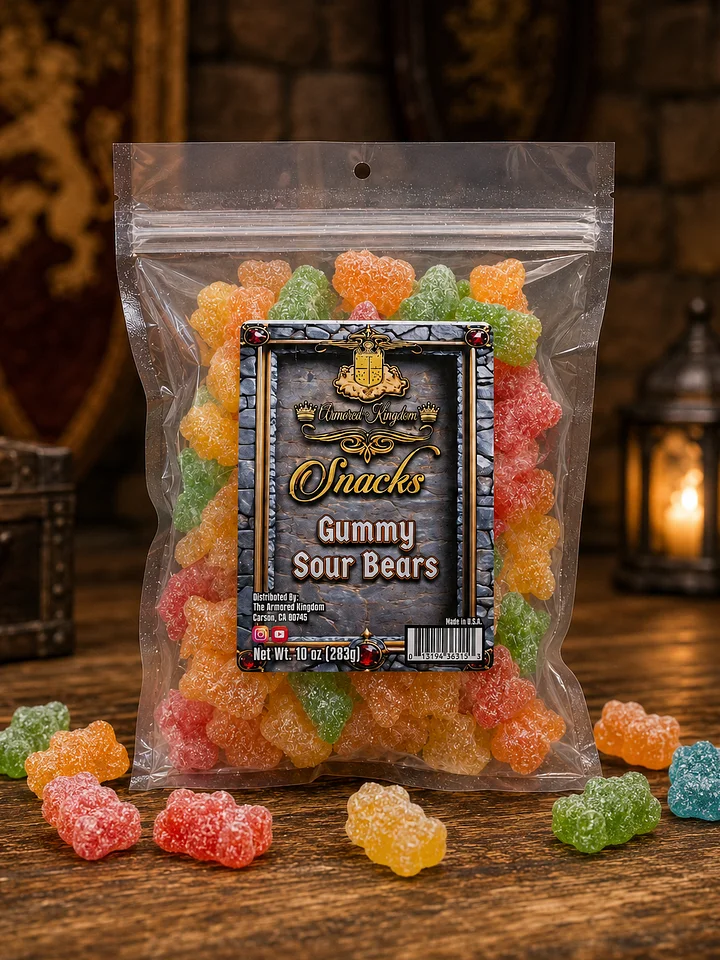 The Armored Kingdom Sour Gummy Bears Candy-Bursting with Fruity Flavor-Delicious Sour Coating product image (1)