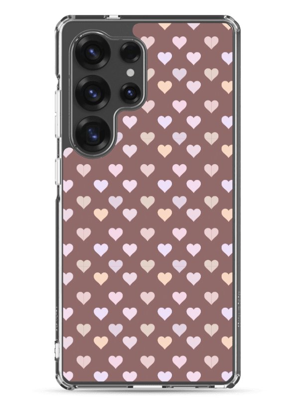 Pastel Hearts Burgundy Cute Clear Case for ®Samsung phones product image (7)
