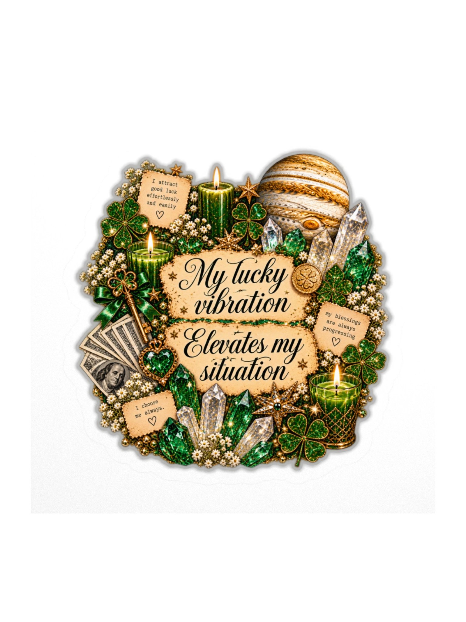 Lucky girl vibration spell sticker product image (1)