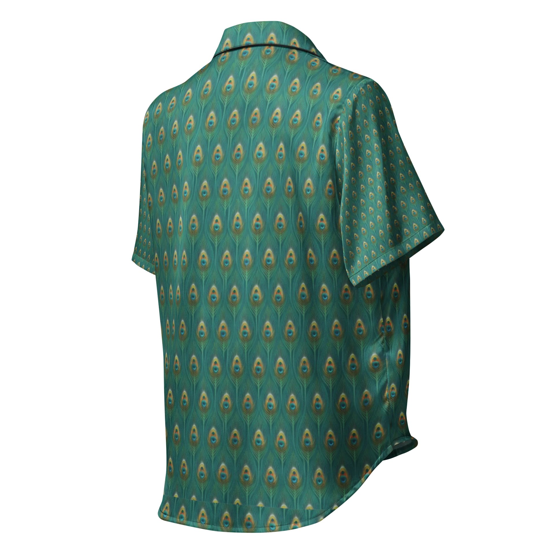 The Luminous Plume — Elegant Peacock Feather Pajama Top product image (4)