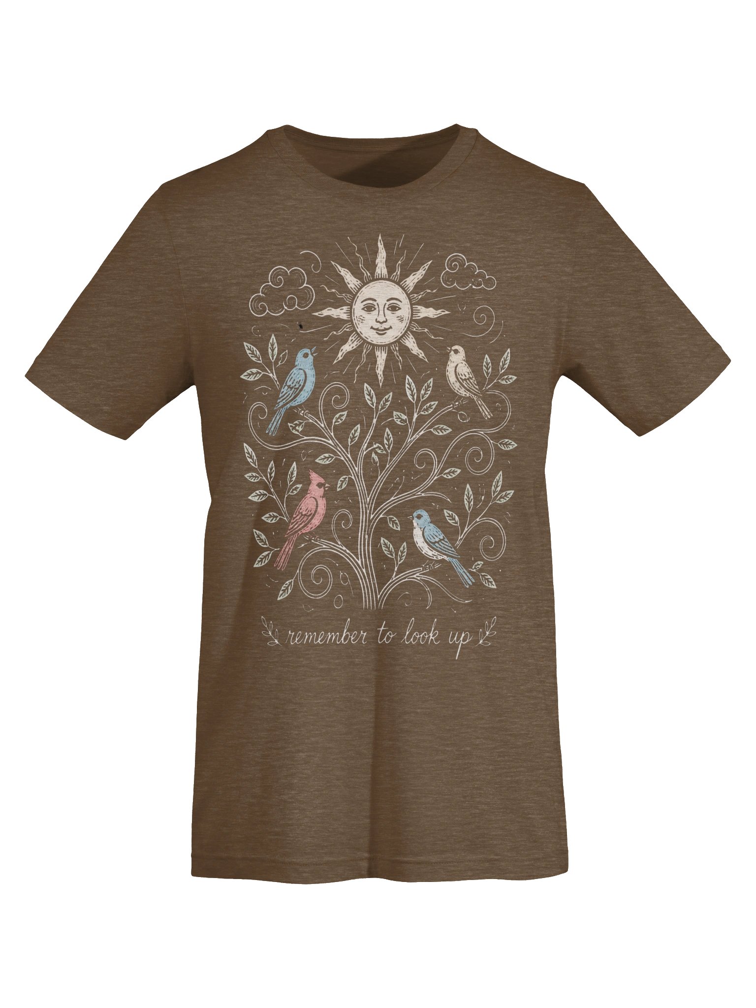 Remember to Look Up Shirt, Nature Lover Tee, Botanical Bird Graphic product image (6)