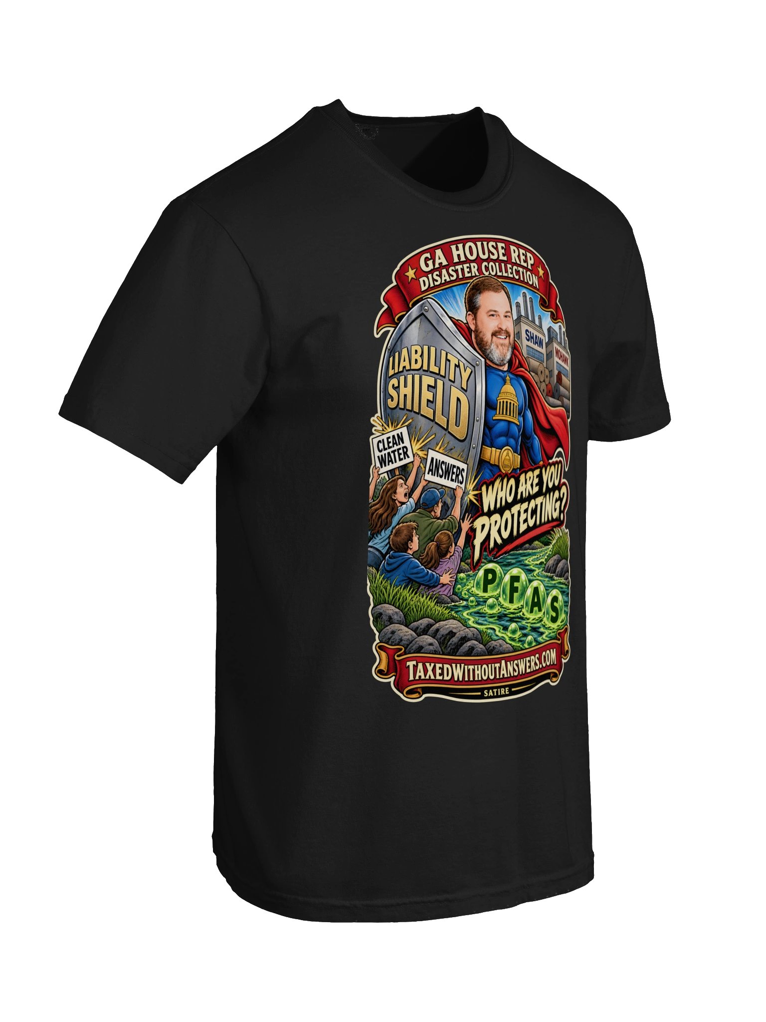 PFAS shirt: “Who Are You Protecting?” — GA House Rep Disaster Collection product image (5)