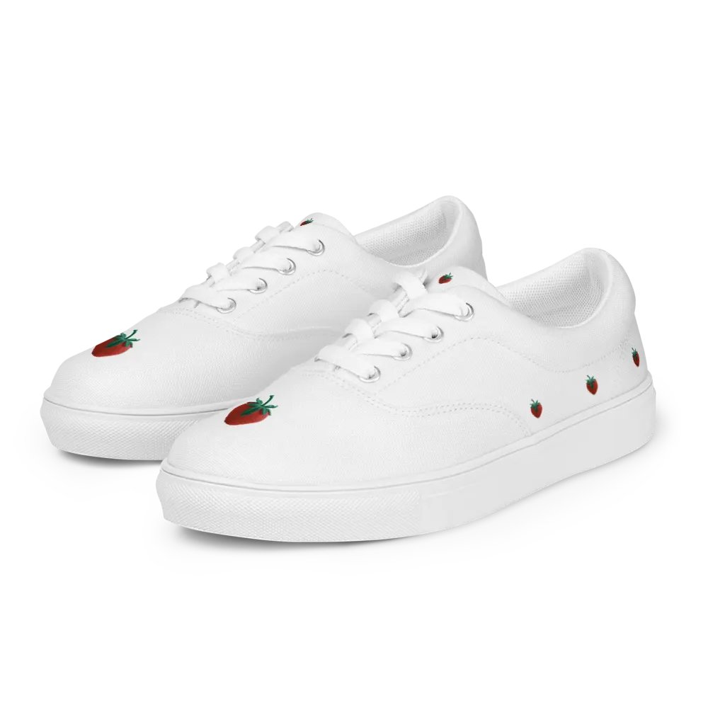 CozyAvocado Women's Lace-Up Canvas Shoes Strawberry #2 product image (5)
