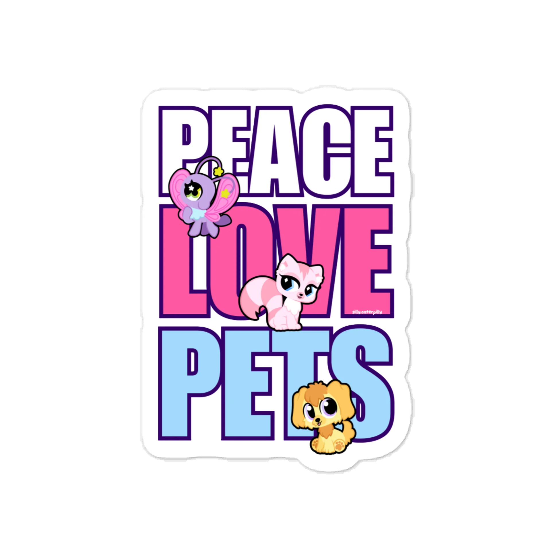 Peace Love Pets Vinyl Sticker product image (1)
