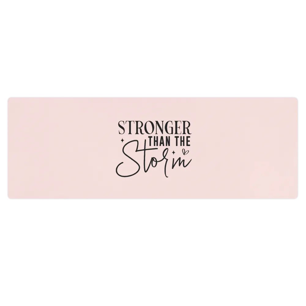 Stronger Than The Storm Modern Script Pink Prayer Mat product image (1)