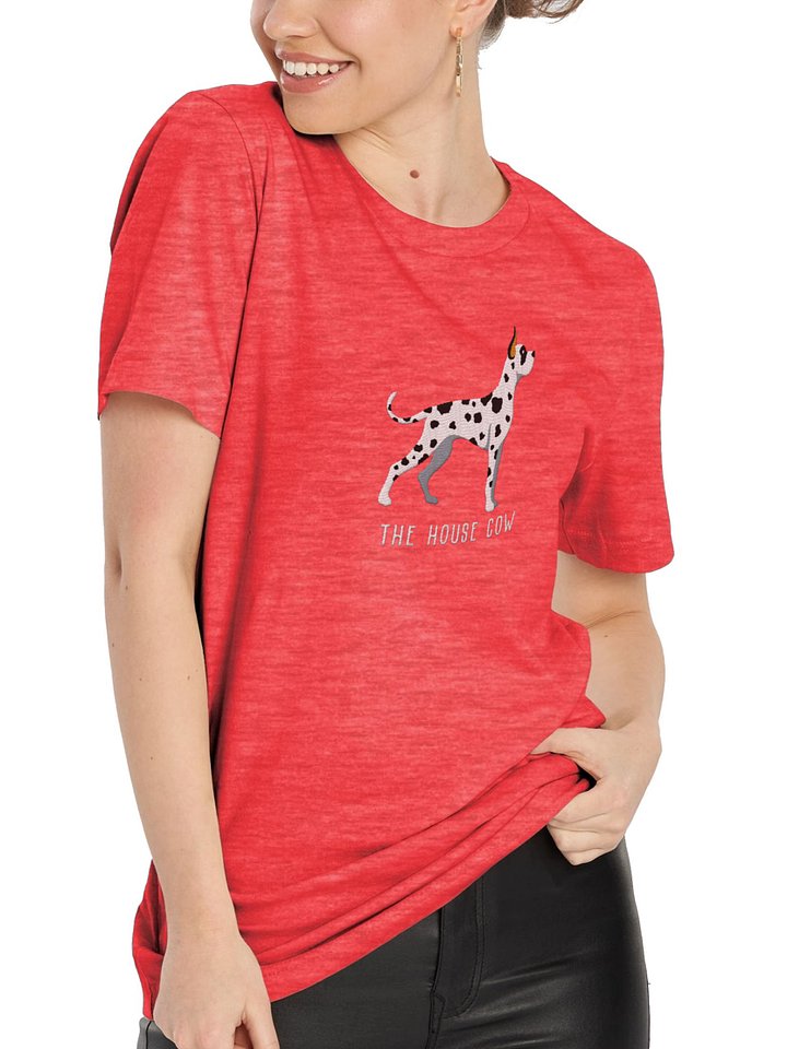 The House Cow T-Shirt(Embroidered) of a Great Dane(Harlequin, Cropped Ears) product image (2)