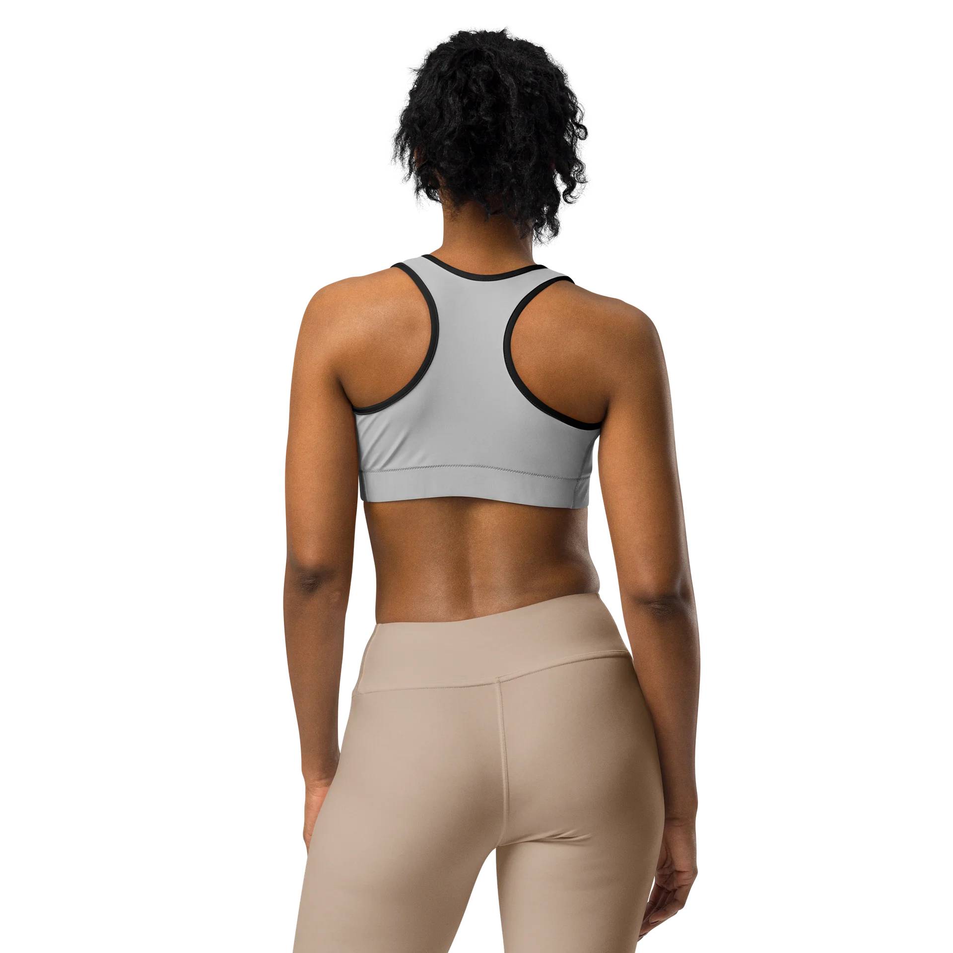 Minimal Gray All-Over Print Sports Bra product image (3)
