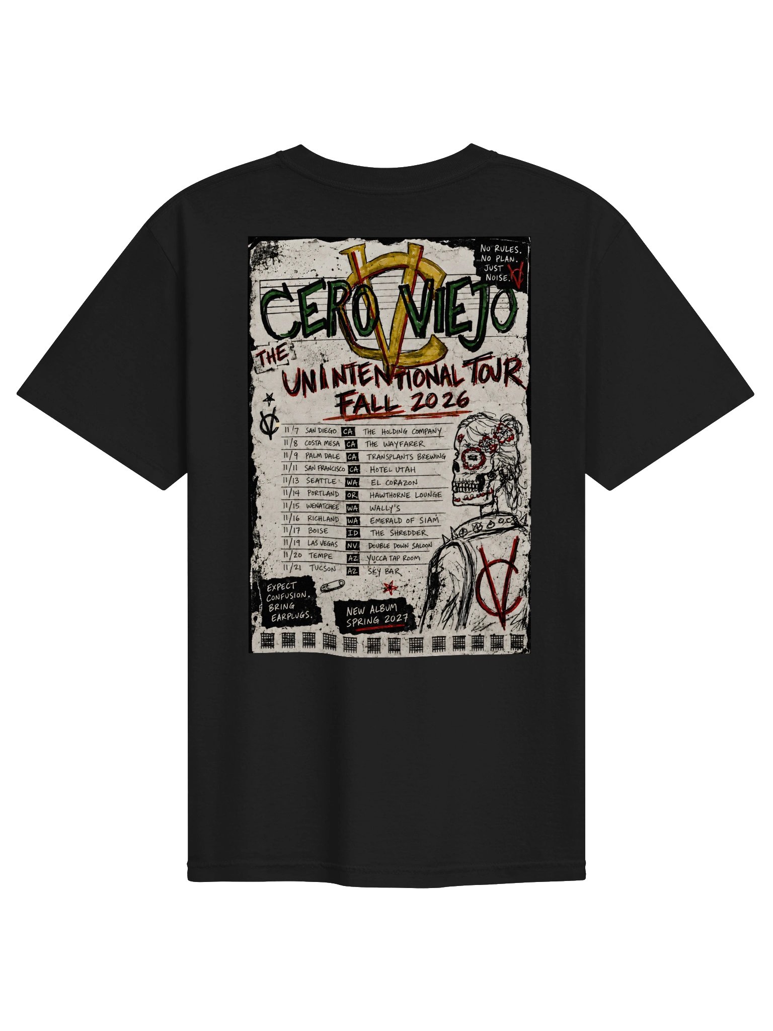 Cero Viejo Unintentional Tour Shirt (Officially Official) product image (2)
