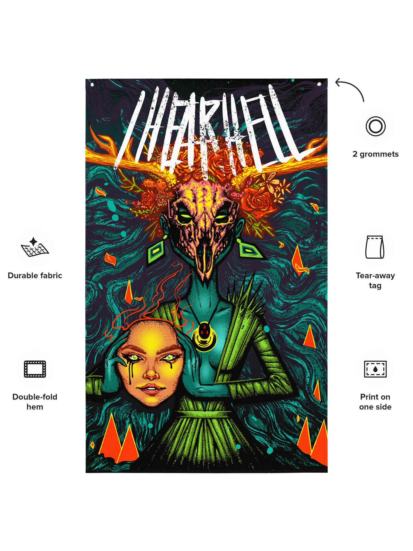 vvitchclvb - "I Hear Hell" Wall Flag product image (3)