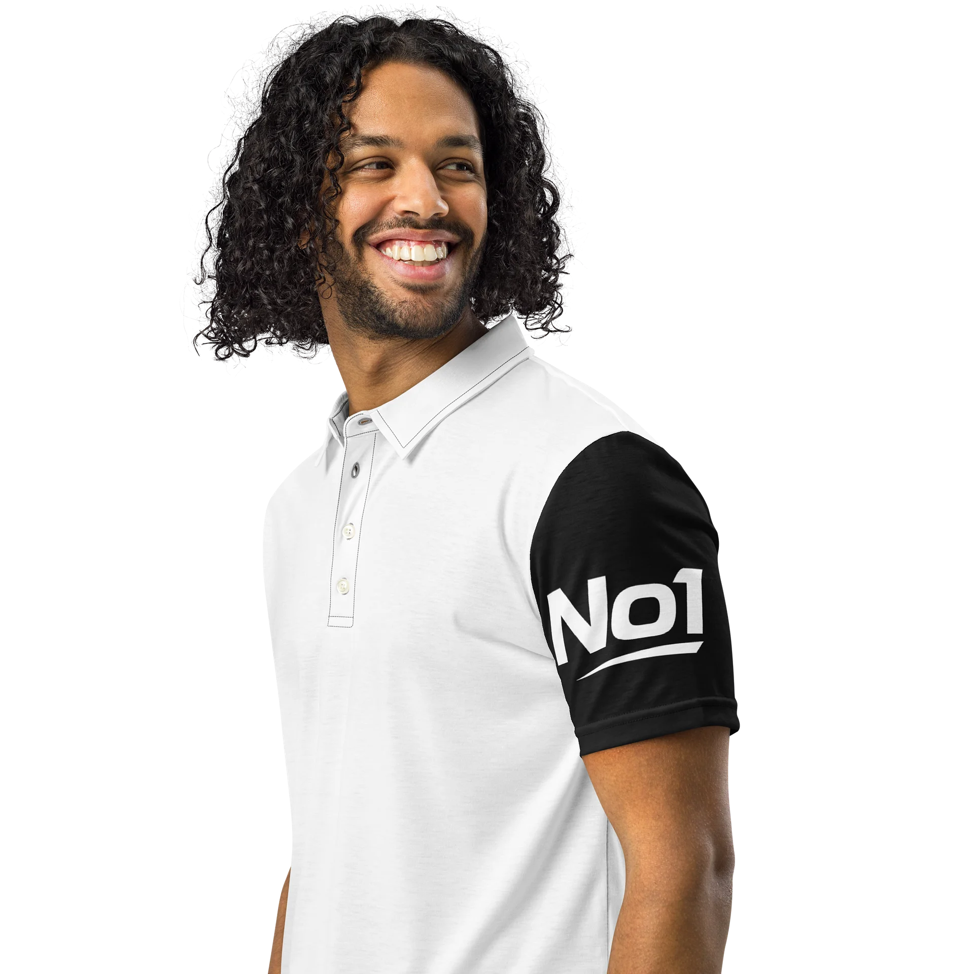 All-Over Print Men's Slim Fit Polo Shirt BL product image (1)