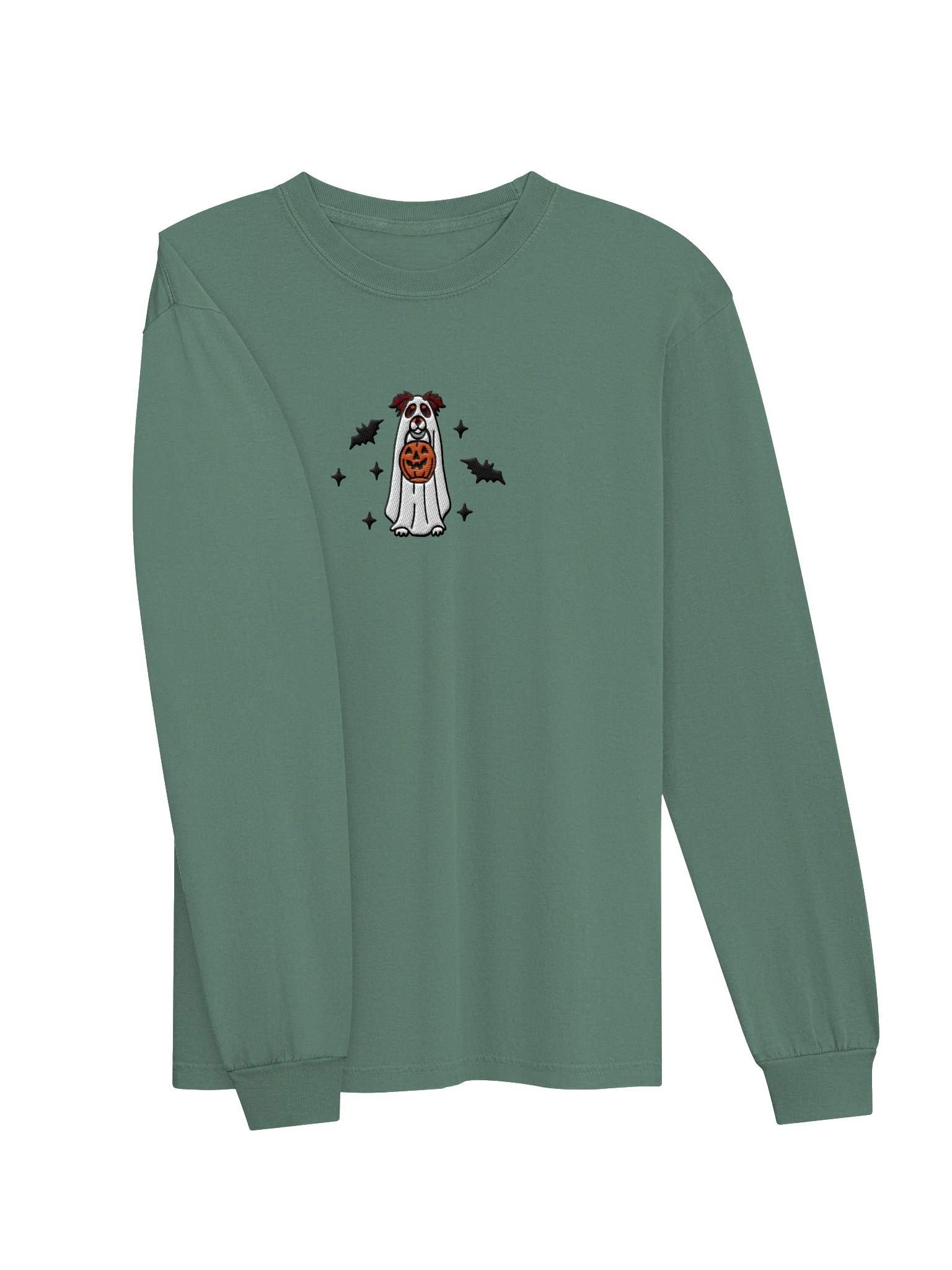 Halloween Australian Shepherd(Red Tricolor) Embroidered Long-sleeved T-Shirt product image (6)
