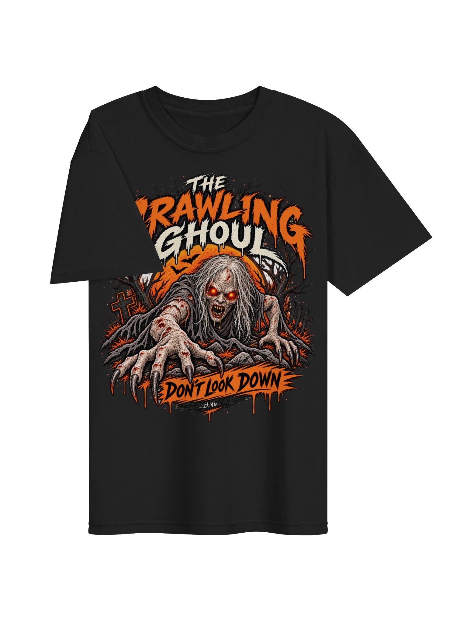 Crawling Ghoul “Don’t Look Down” Front Print T-Shirt product image (15)