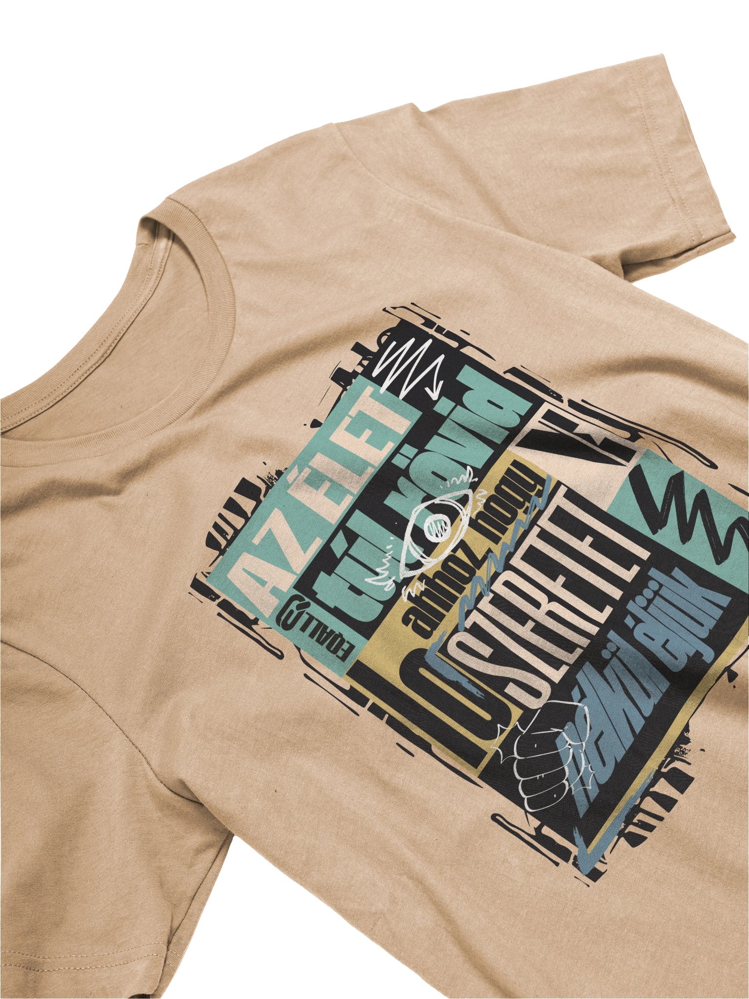 Szeretet? Az élet túl rövid... Bella + Canvas Unisex R3CVR.i Póló_EQALL® Originals_Kék / Bézs / Zöld product image (1)