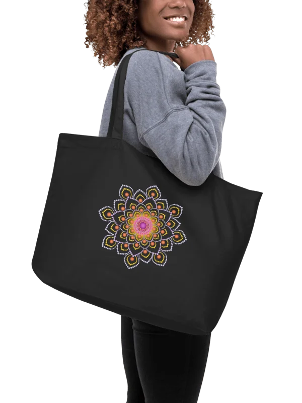 Simple Colorful Dot Mandala Organic Cotton Tote Bag product image (2)