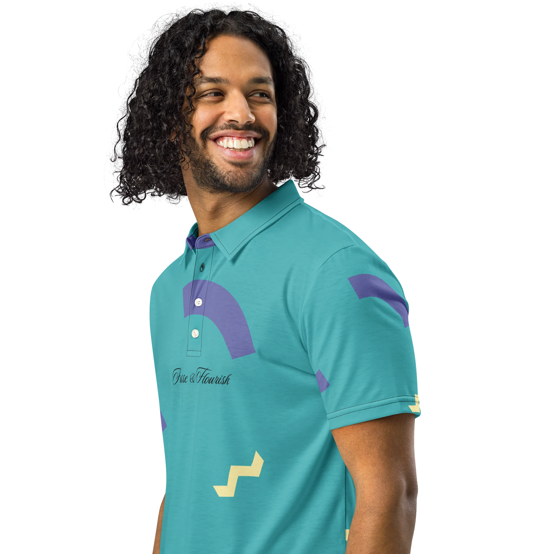 F&F Script 89 - 92 Slim Fit Polo Shirt product image (2)