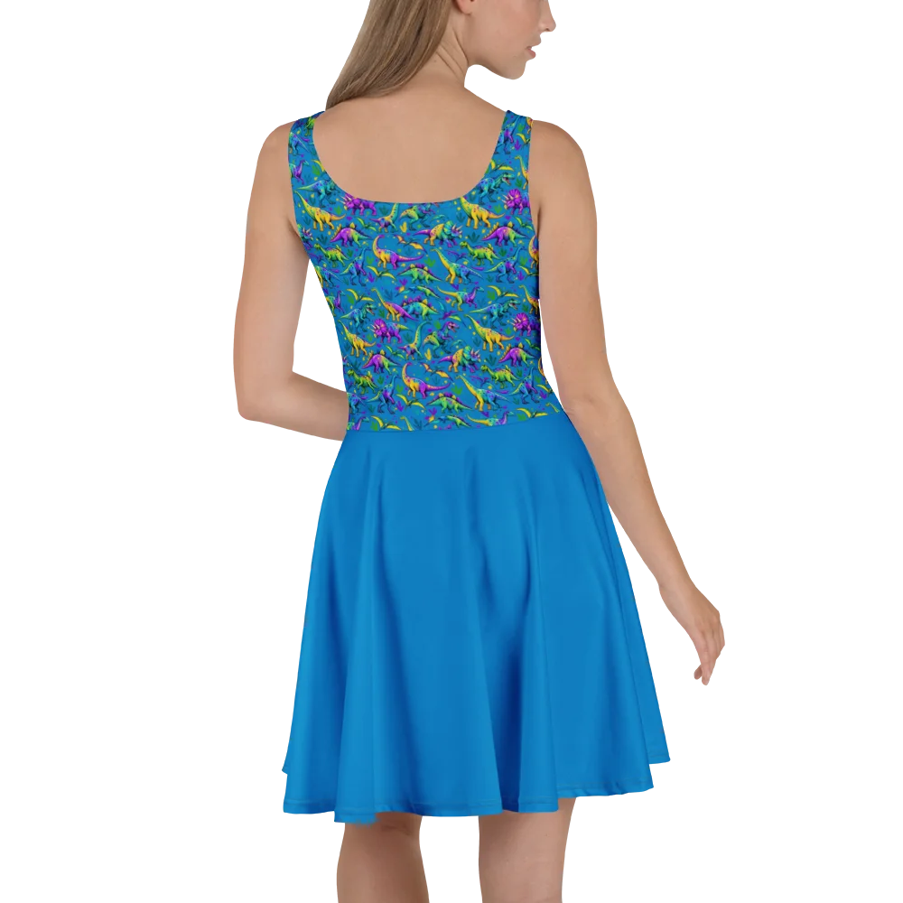 Colorful Dinosaur Skater Dress product image (4)