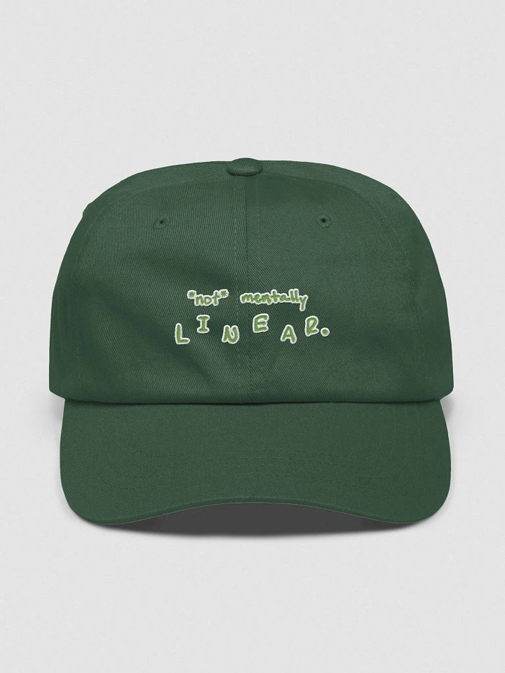 *not* mentally linear. (green + white lined design) classic dad hat product image (49)