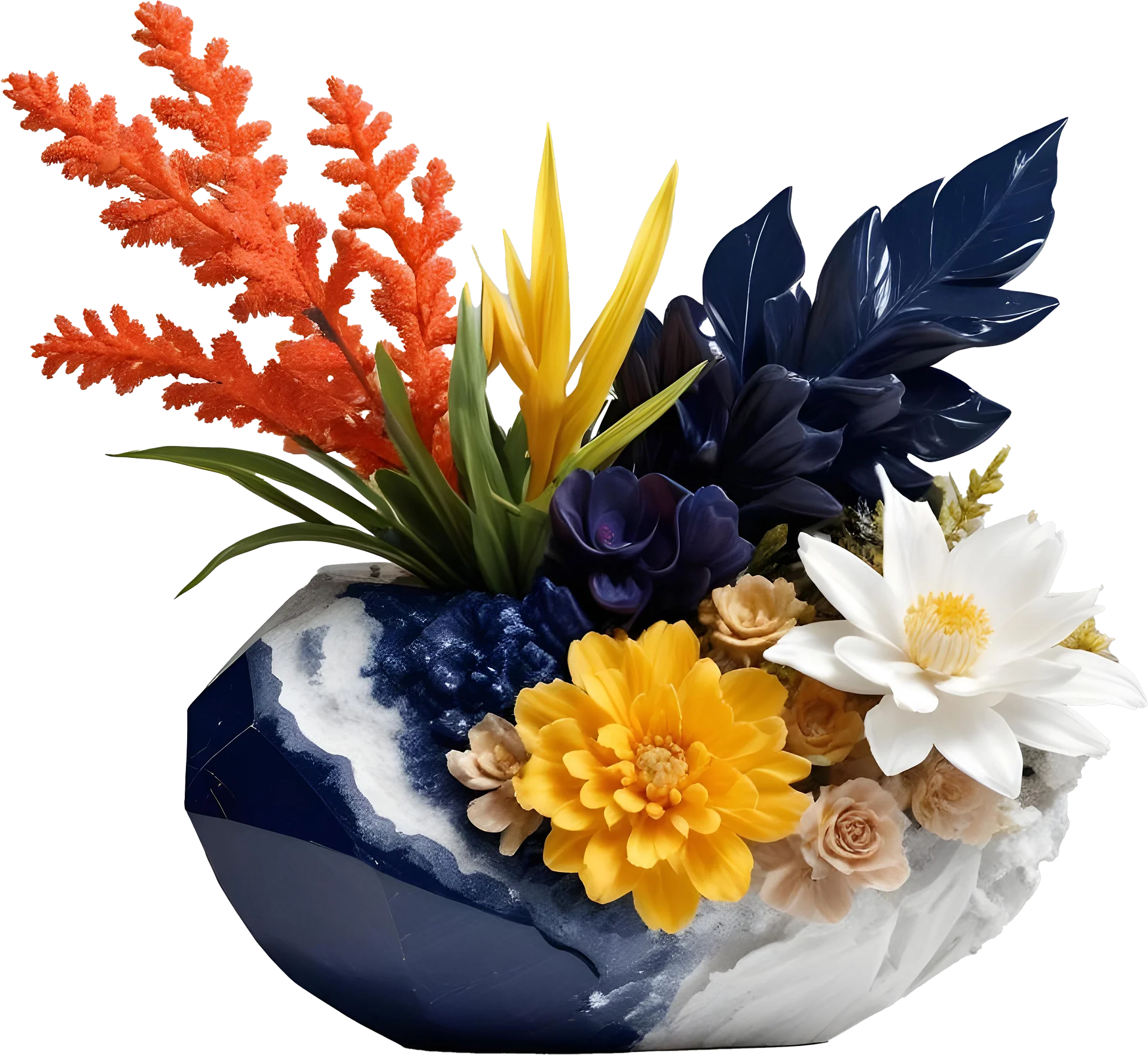 Golden Tides – Tropical Luxe Floral Arrangement PNG product image (1)