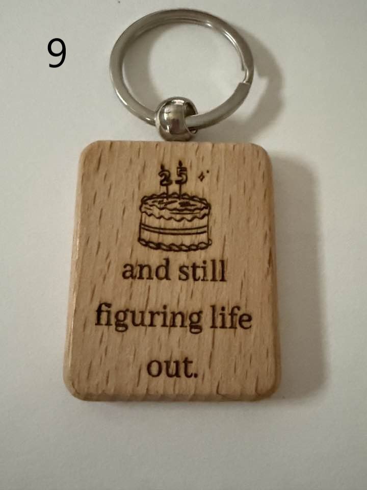 Milestone Birthday Wooden Engraved Keychains | Age 21–70 | Handmade Gift for Him or Her (1) product image (9)