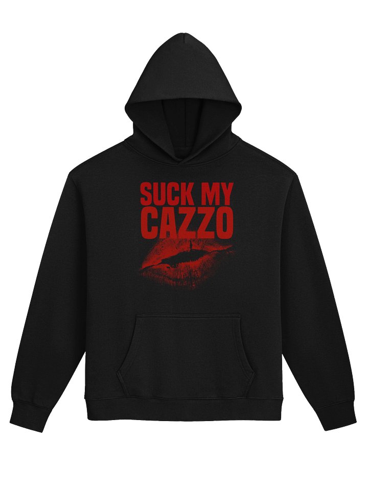 SUCK MY CAZZO red hoodie product image (1)