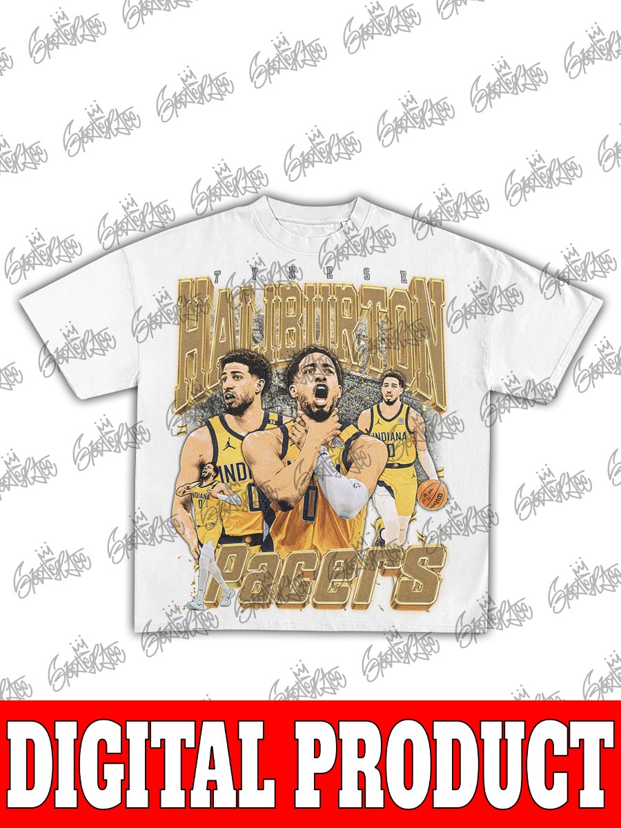 Tyrese Haliburton Pacers Vintage 90s Bootleg Graphic Design product image (2)