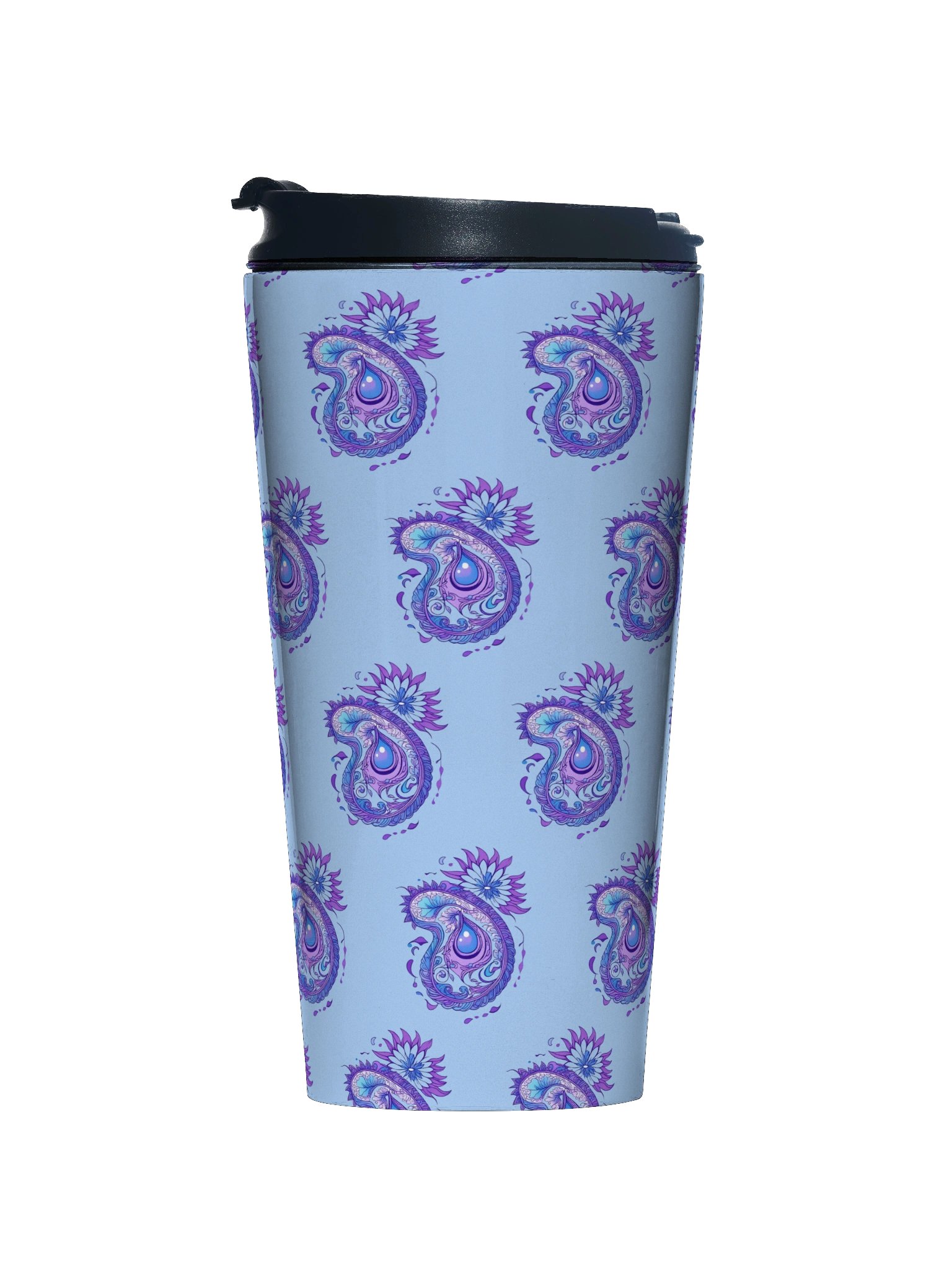 Indigo Paisley Flower - Stainless Steel Travel Mug product image (1)