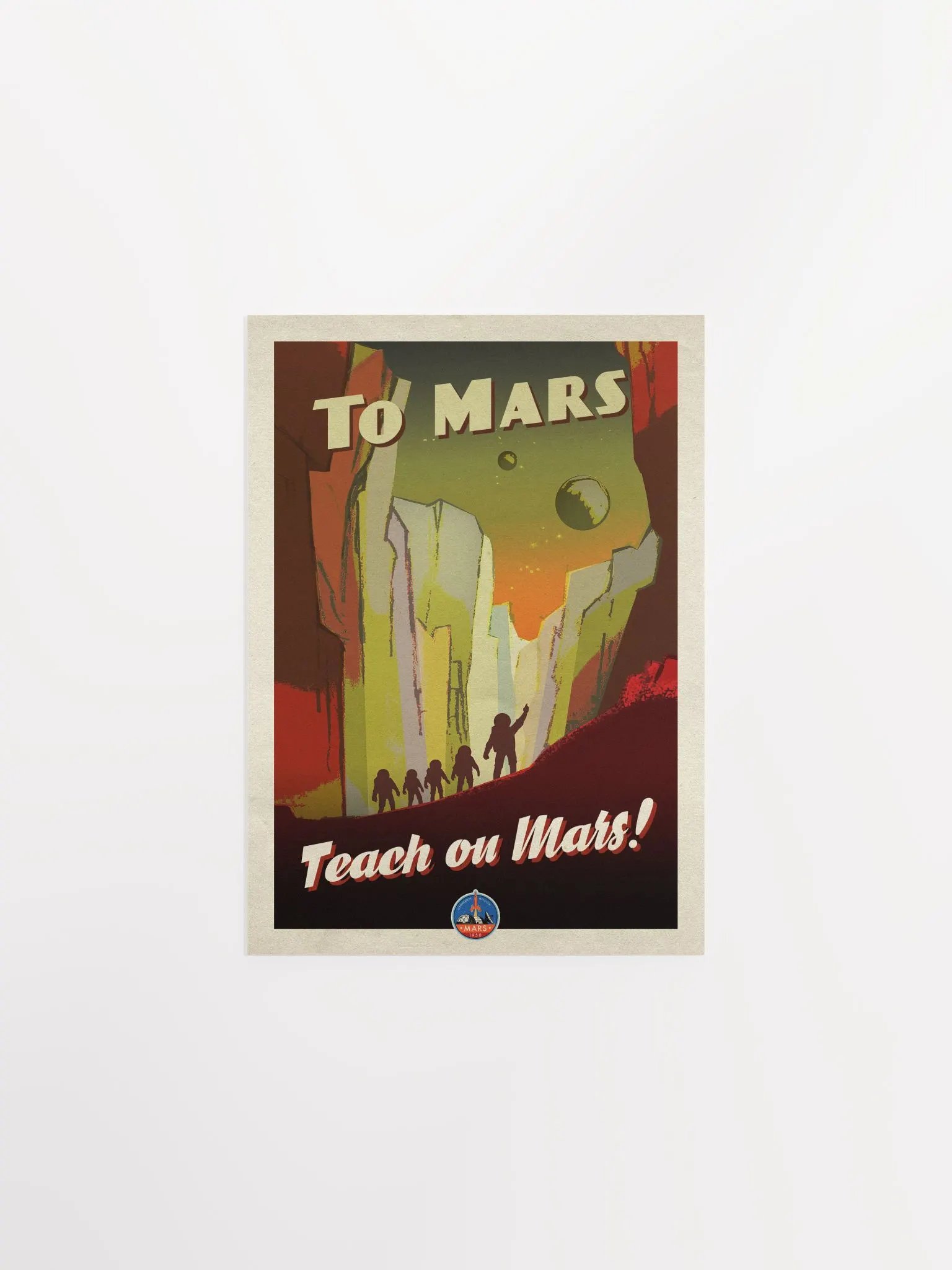 To Mars! — Vintage space poster, retro space art, propaganda poster, retrofuturism art, retro sci-fi print product image (8)