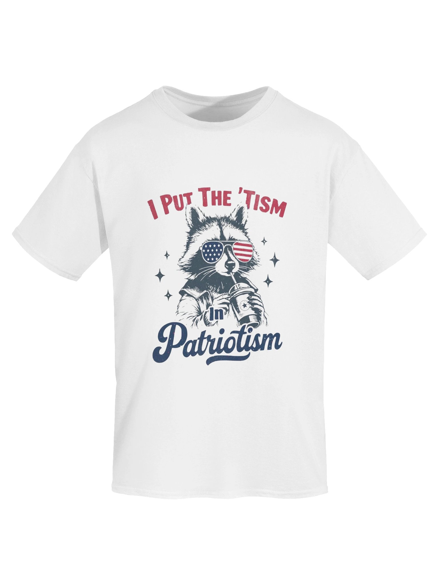 I Put the ‘Tism in Patriotism Funny Raccoon Shirt product image (2)