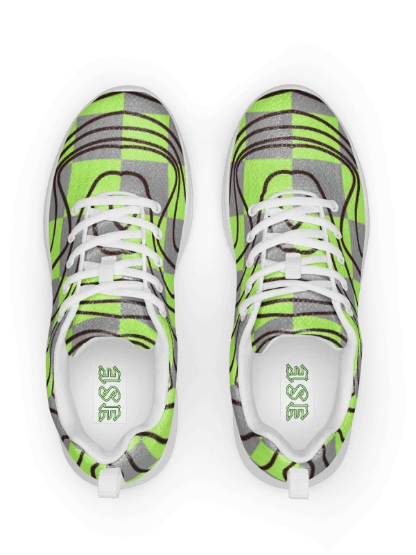 Neon-Vortex: Retro-Checker Sneaker Men's Athletic Shoes product image (2)