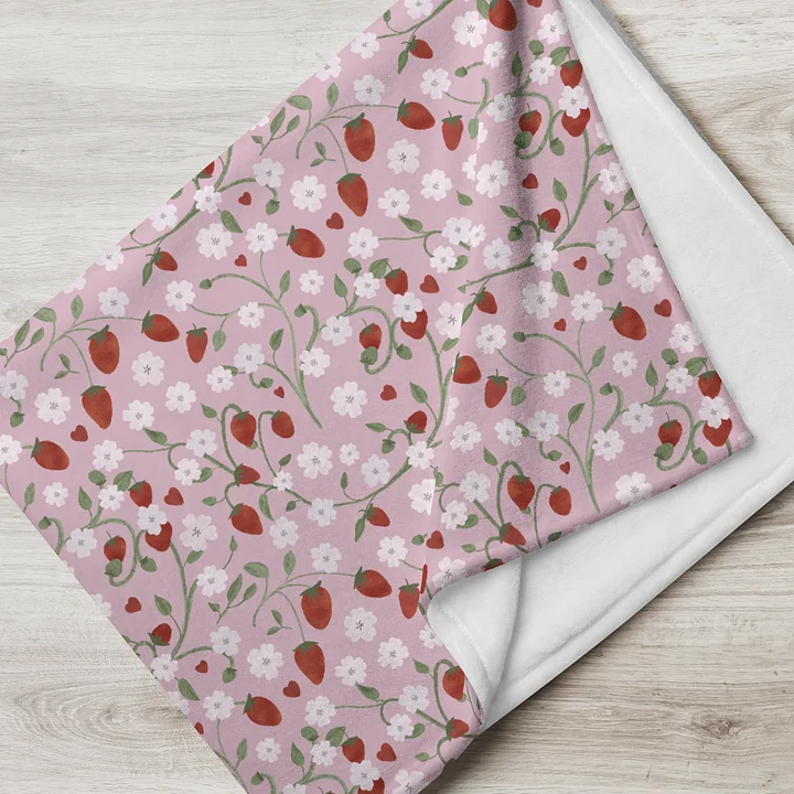 Strawberry Fields Forever Pink Throw Blanket product image (7)