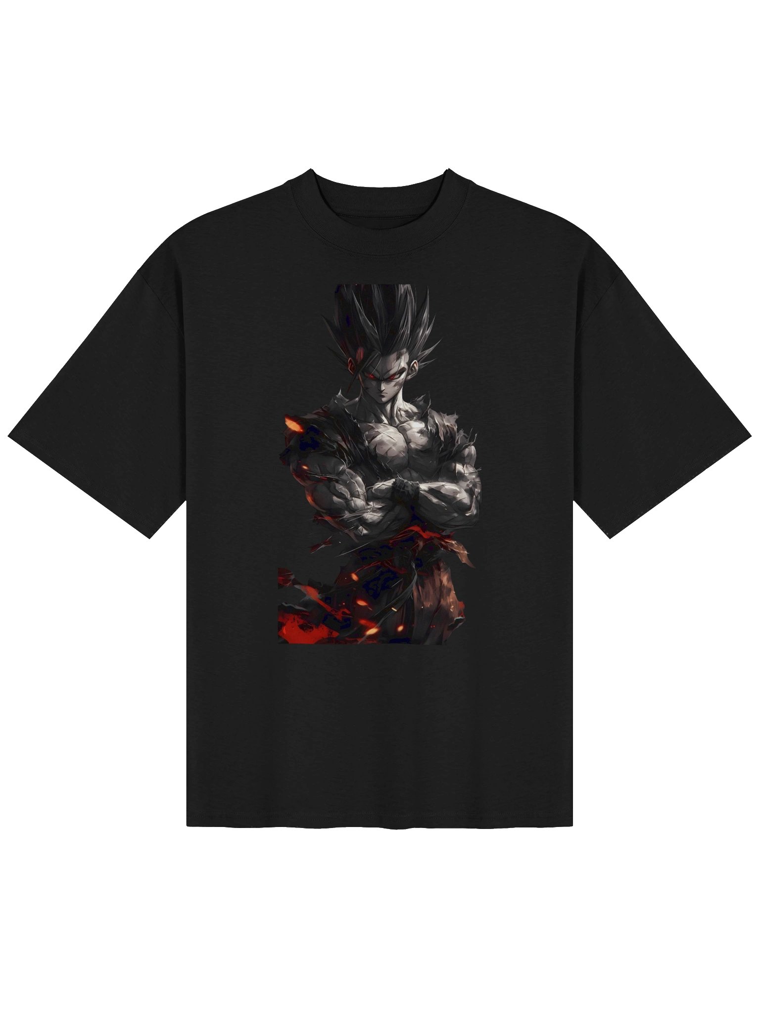Red-Eyed Anime Warrior Oversized Tee product image (1)