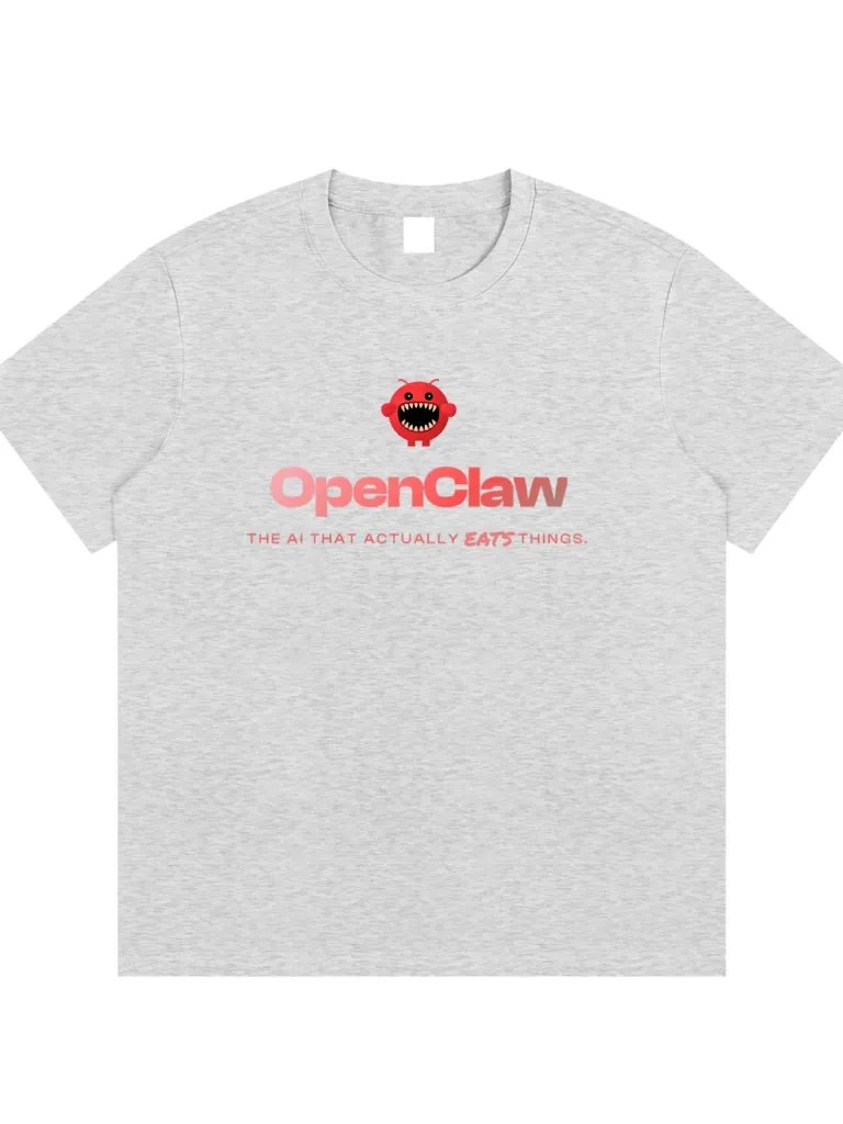 Open claw T-shirt: The ai that actually eats things. product image (1)