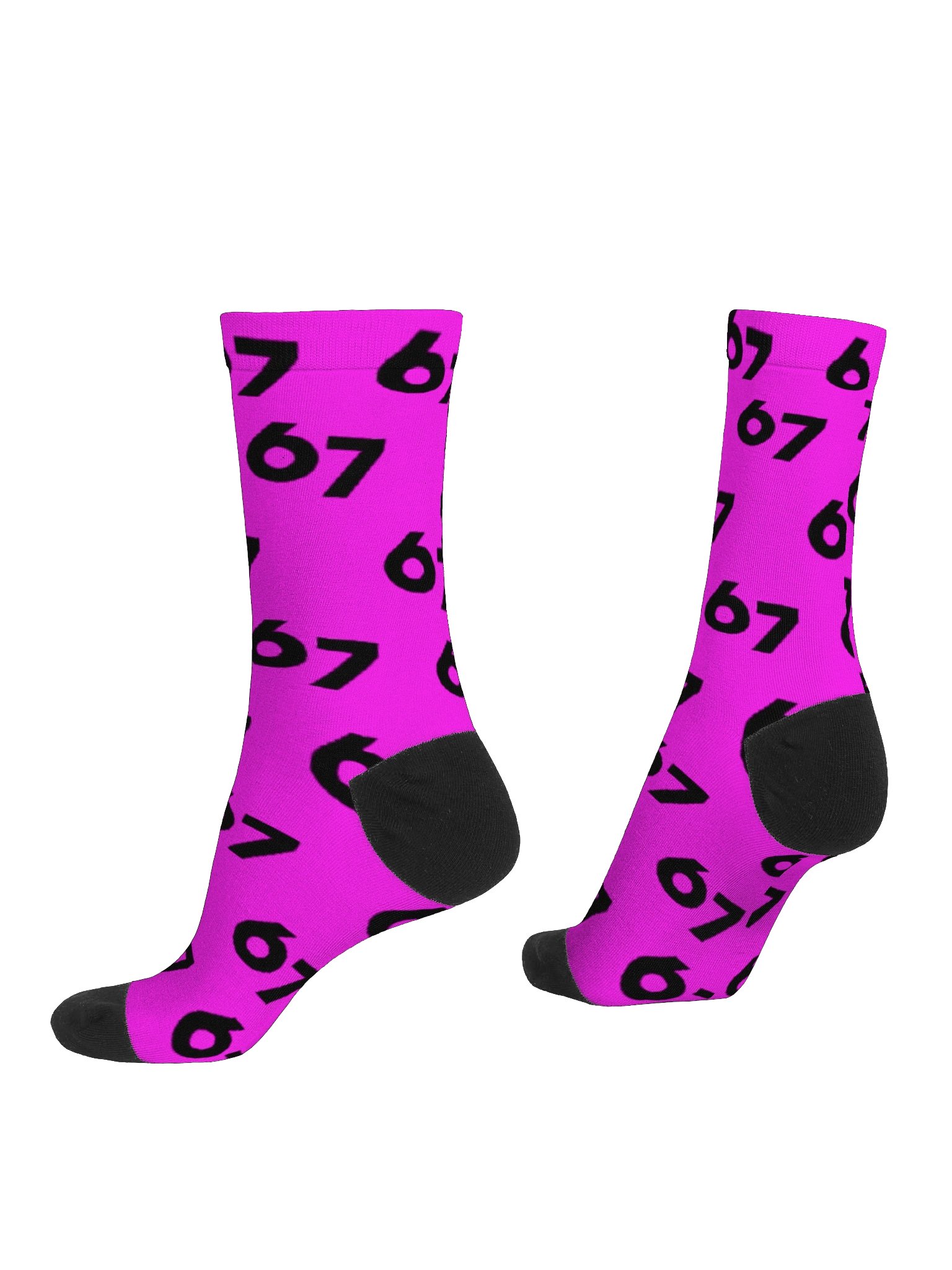 Hot Pink 67 Pattern Crew Socks product image (4)