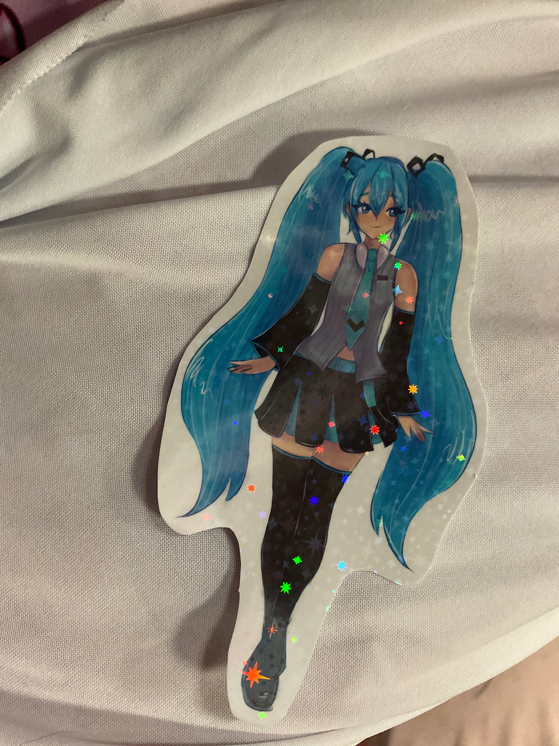 Holo Blue haired singer sticker product image (1)