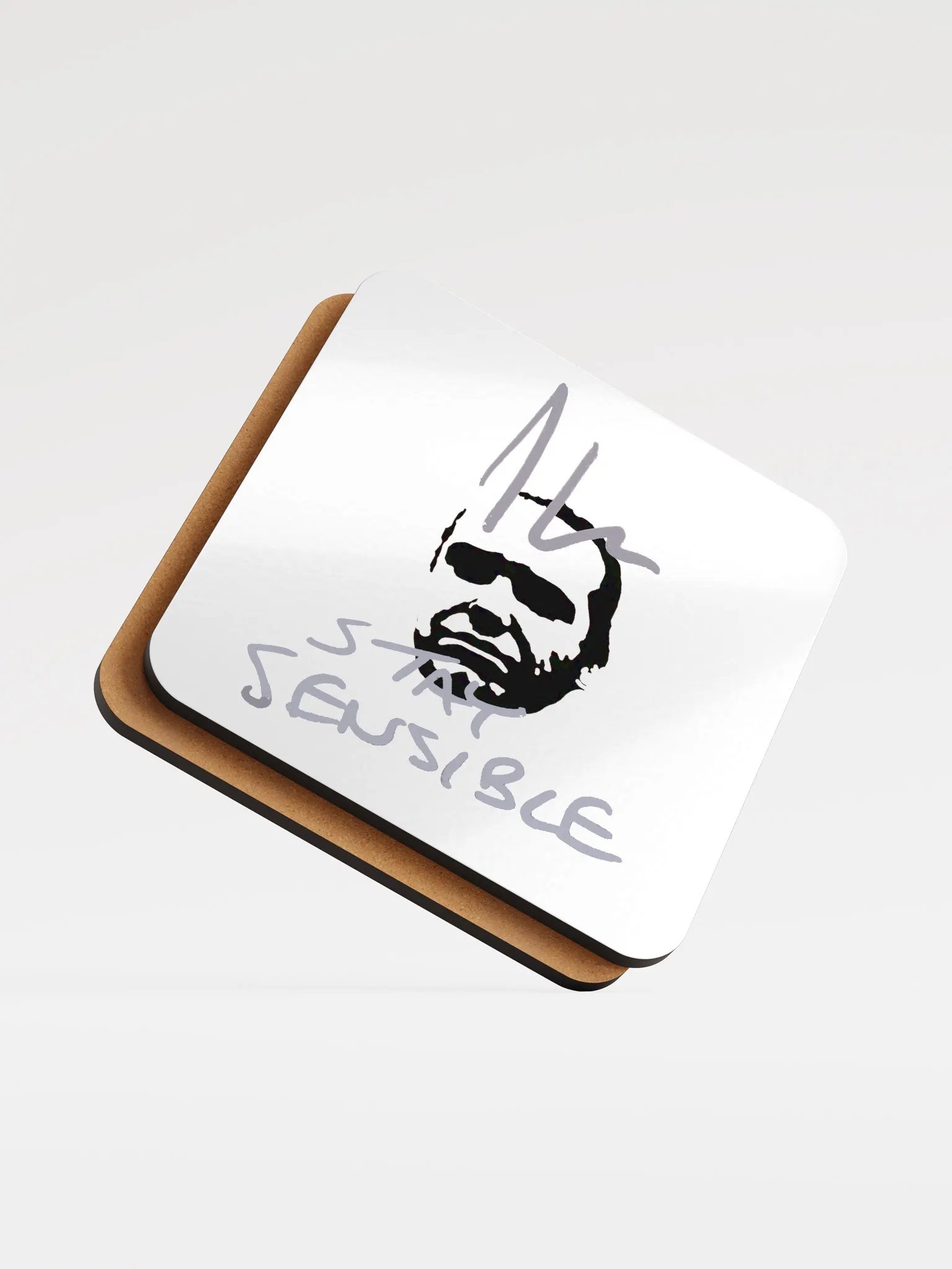 Jon Hare Stay Sensible Glossed Cork Coaster product image (5)
